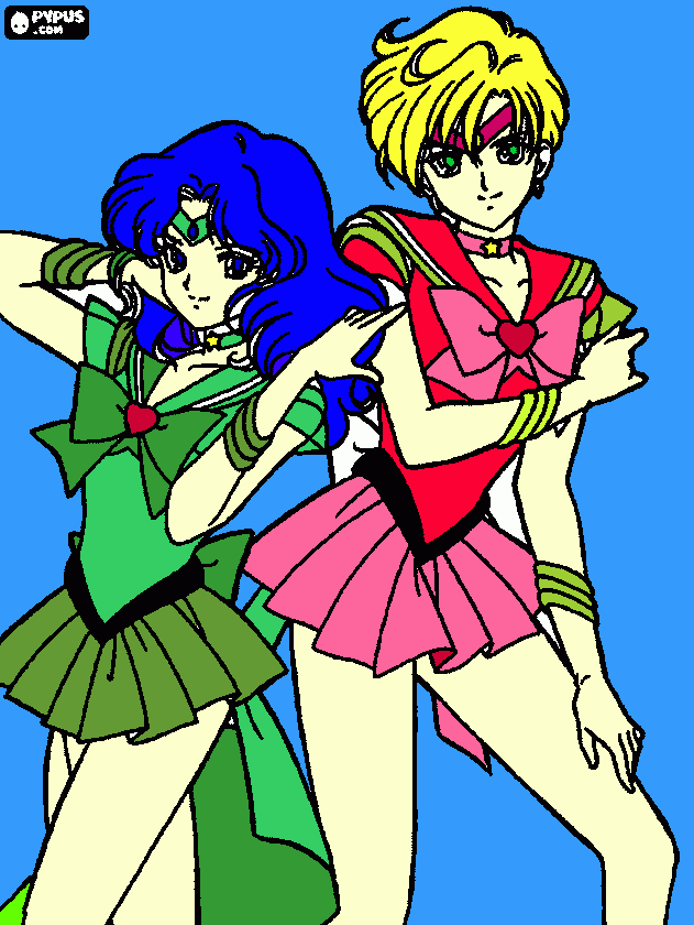 sun e hana para colorir e imprimir