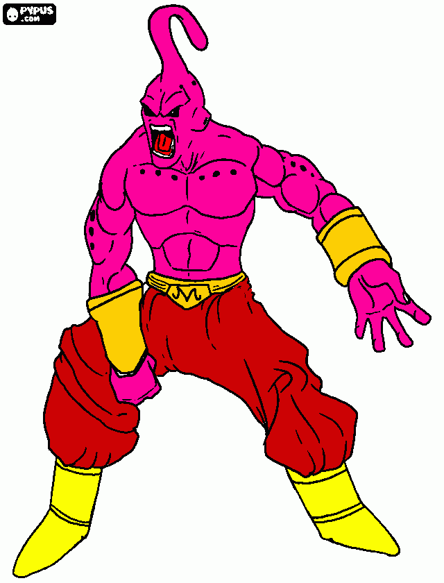 super buu; majin boo para colorir e imprimir