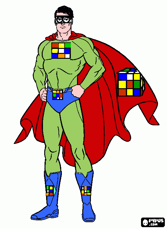 super cubo para colorir e imprimir