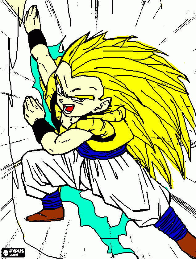 super gotenks para colorir e imprimir