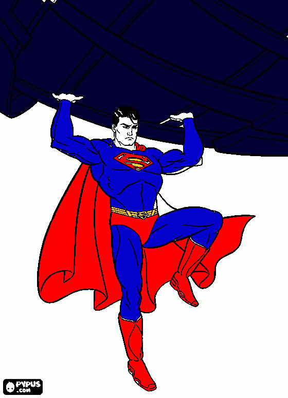 super homem pintado para colorir e imprimir