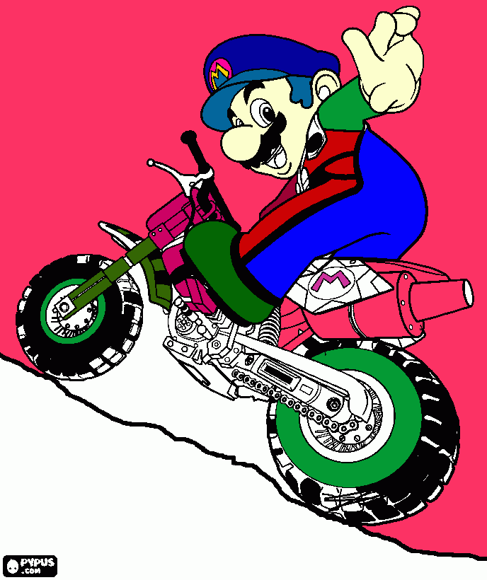 Super Mario Pintado de Menina para colorir e imprimir