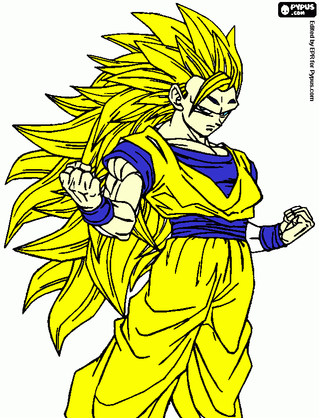 super saiyan 3 para colorir e imprimir