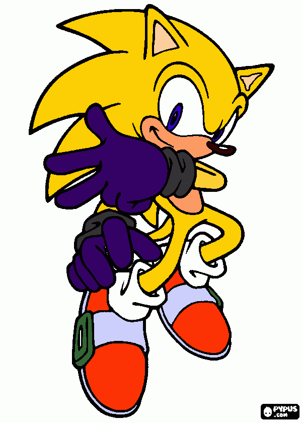 super  sonic para colorir e imprimir