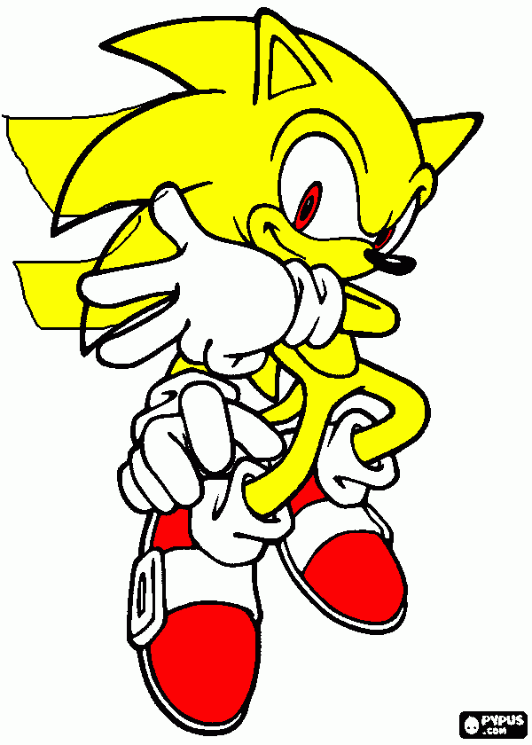 super sonic para colorir e imprimir