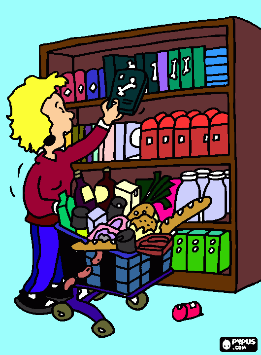 supermercado para colorir e imprimir