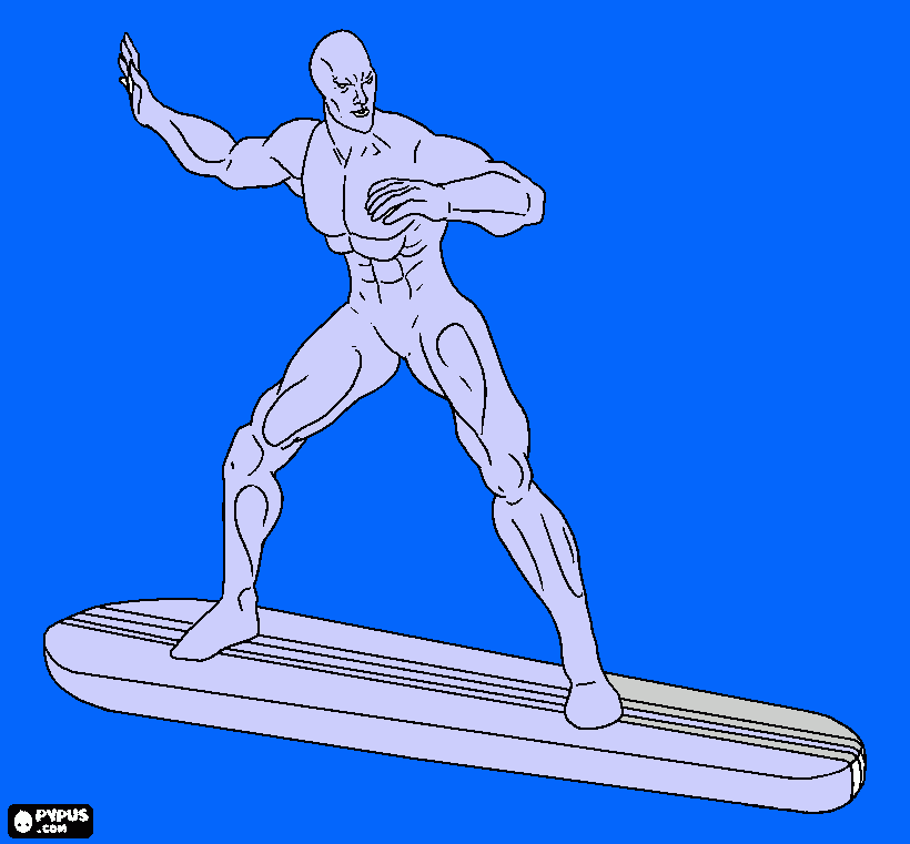 Surfista Prateado para colorir e imprimir