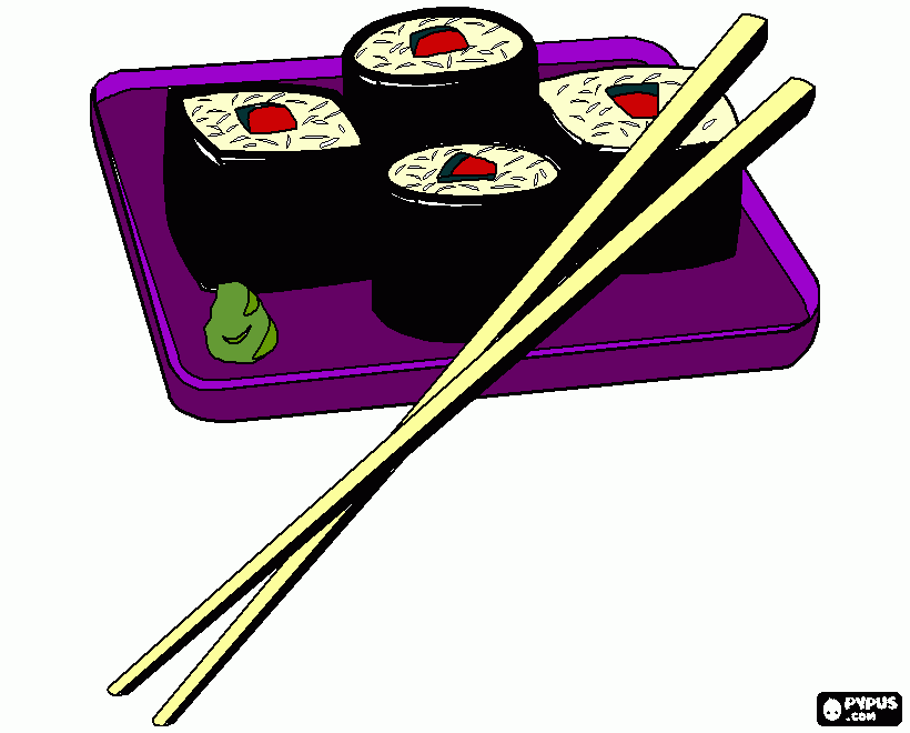 sushi para colorir e imprimir
