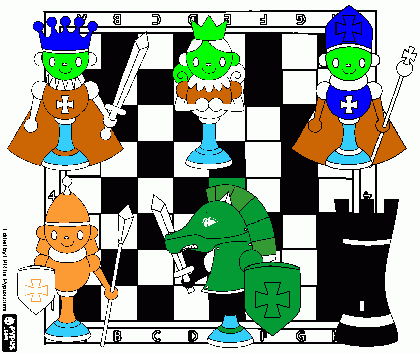 tabuleiro de xadrez - Colegio Ecologia para colorir e imprimir