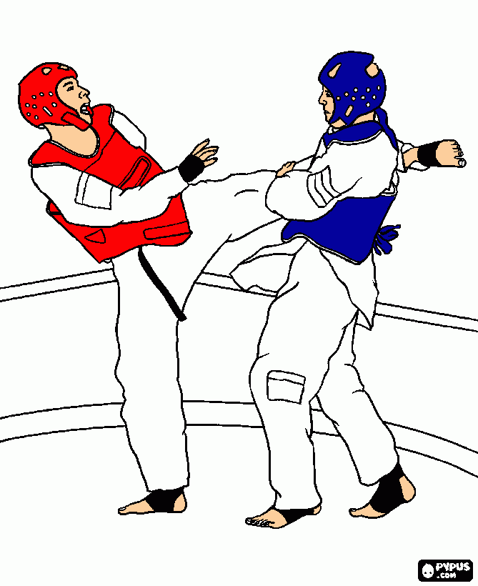 taekwondo para colorir e imprimir