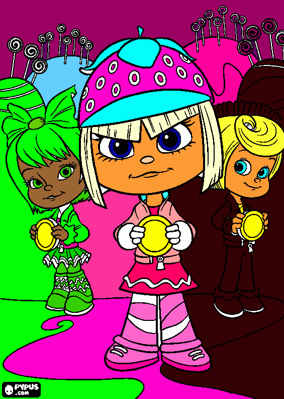 taffyta menta zaki e o fofo do rancis para colorir e imprimir