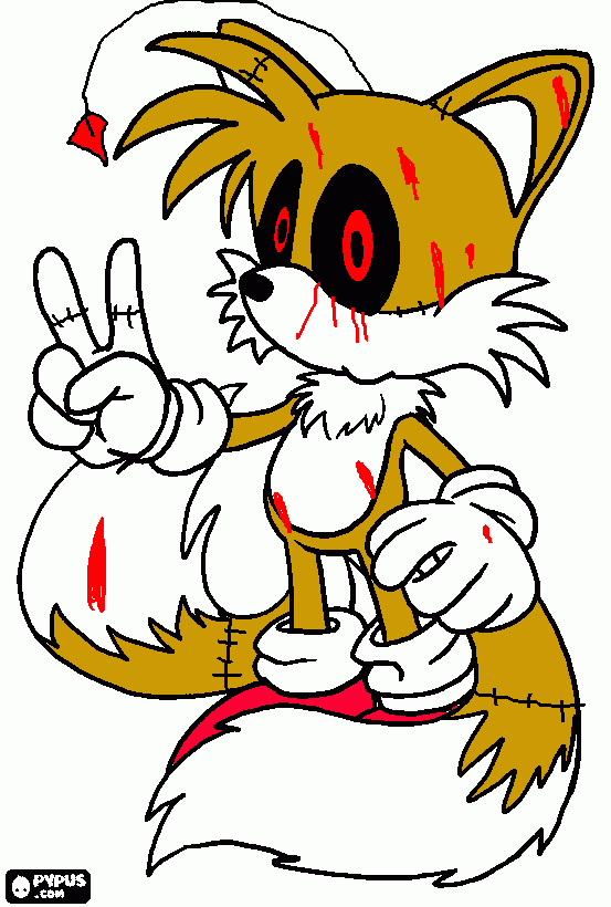 tails exe para imprimir , desenho tails exe