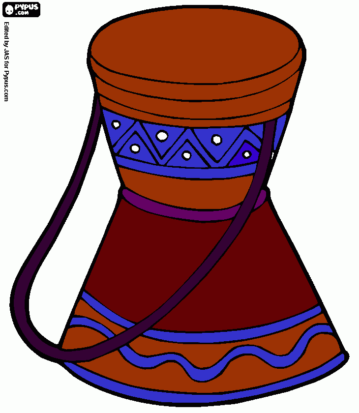 Tambor Africano para colorir e imprimir
