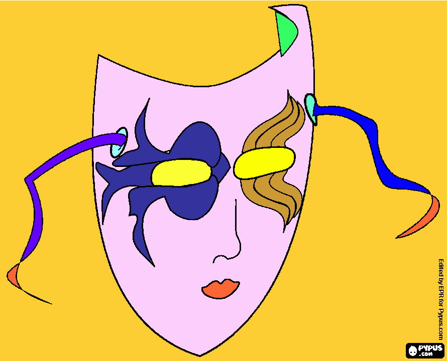 Tarefa 1º Período - Máscara de Carnaval  para colorir e imprimir