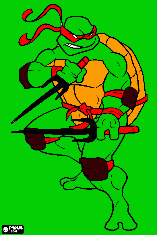 tarta rugas ninjas rafael para colorir e imprimir