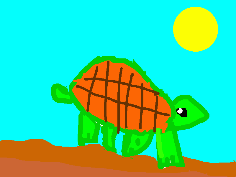 tartaruga do conto A lebre e a Tartaruga para colorir e imprimir