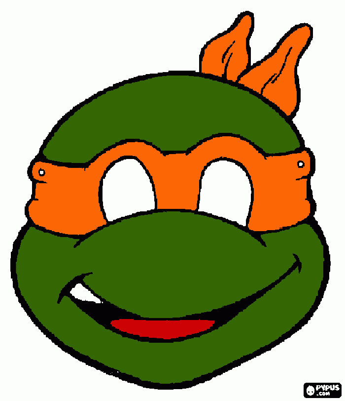 tartaruga ninja-Mike-Laranja para colorir e imprimir