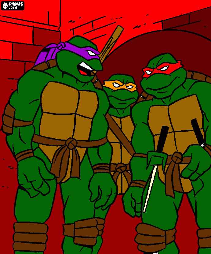 Tartarugas em serviço para colorir e imprimir