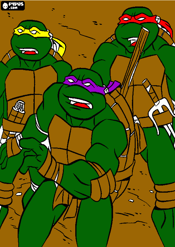 tartarugas nija para colorir e imprimir