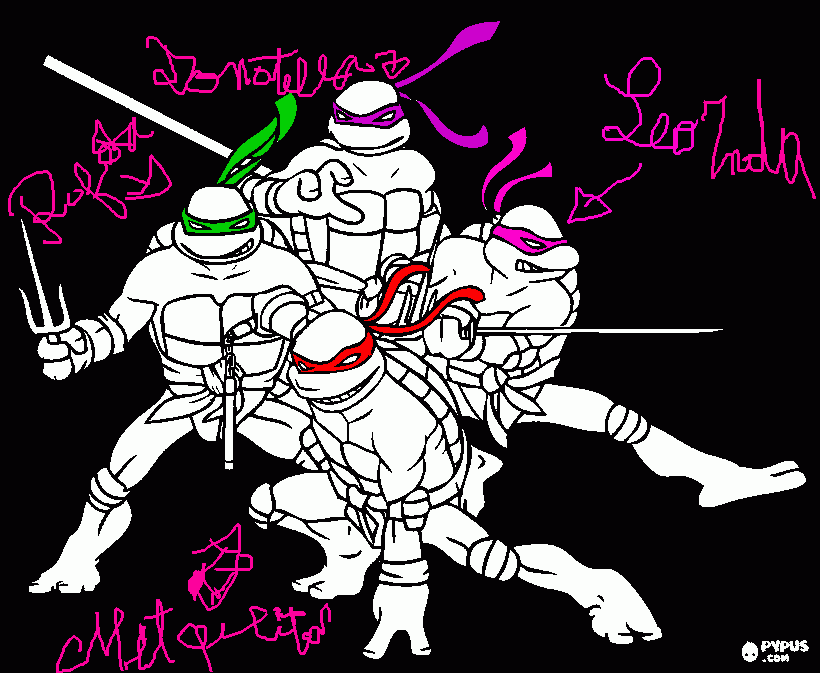 tartarugas  ninja para colorir e imprimir