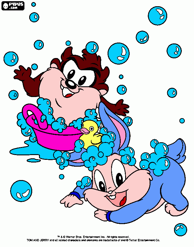 taz mania no banho rsrs para colorir e imprimir