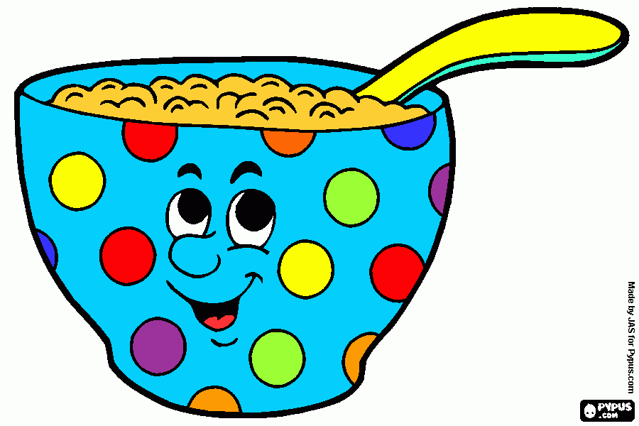 taça de cereais para colorir e imprimir