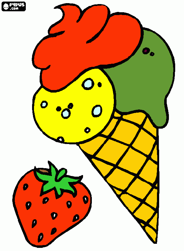 taça de sorvete para colorir e imprimir