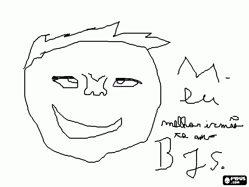 te amo jhow para colorir e imprimir