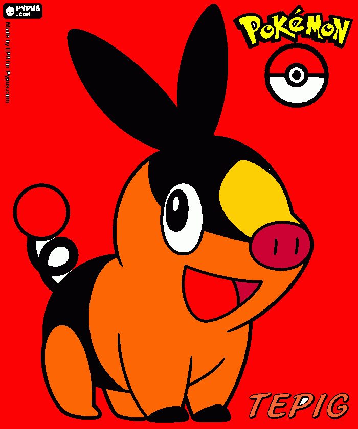 Tepig feito pela dany para colorir e imprimir