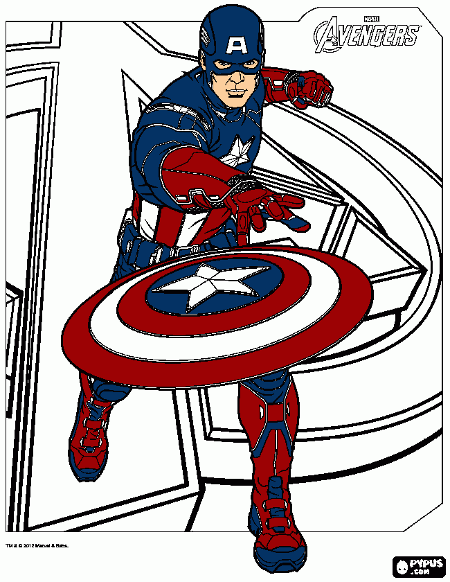 The Avengers - Capitão América para colorir e imprimir