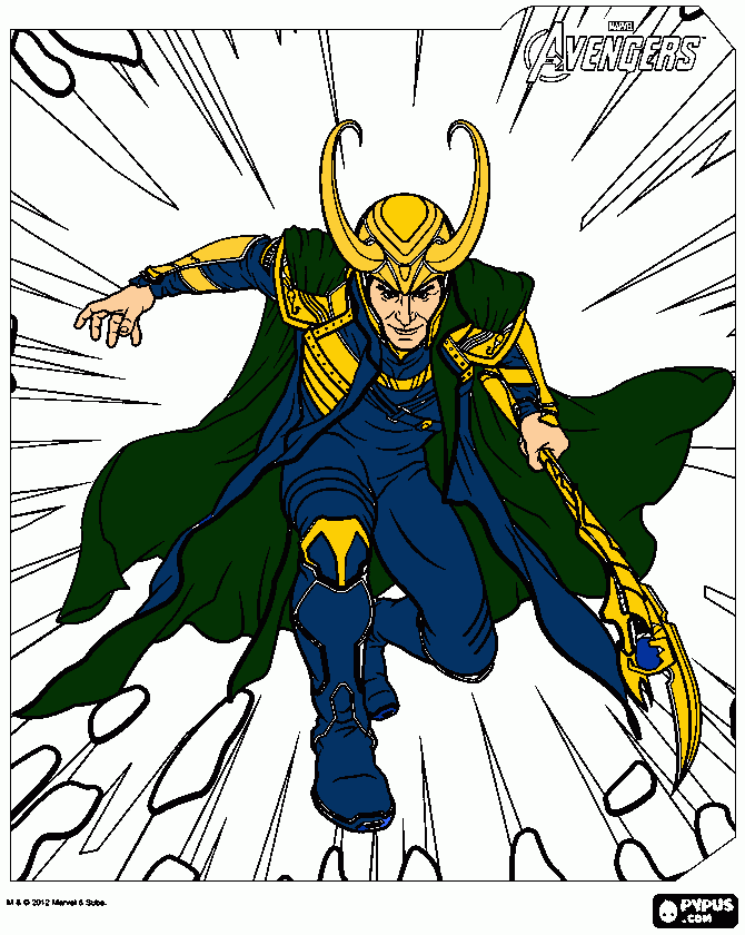 The Avengers - Loki para colorir e imprimir
