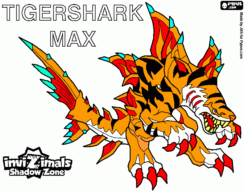 tigershark max para colorir e imprimir