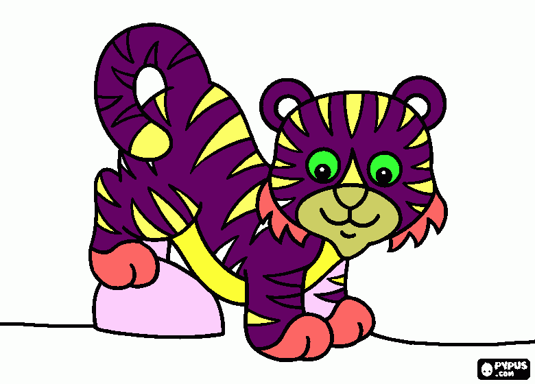 tigre psicodelico para colorir e imprimir