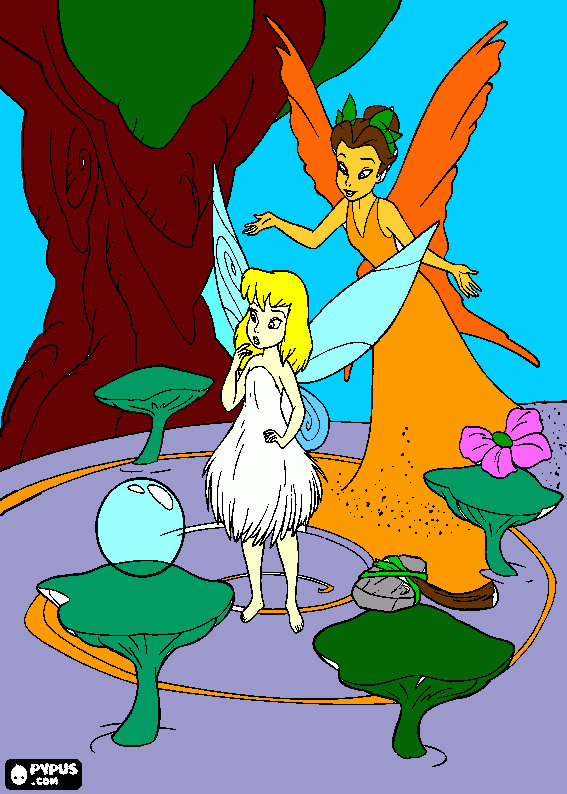 Tinker Bell e Rainha Clerion para colorir e imprimir