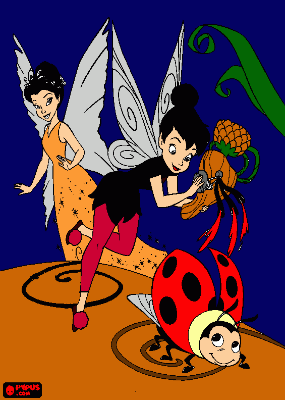 tinker bell trabalhando... para colorir e imprimir