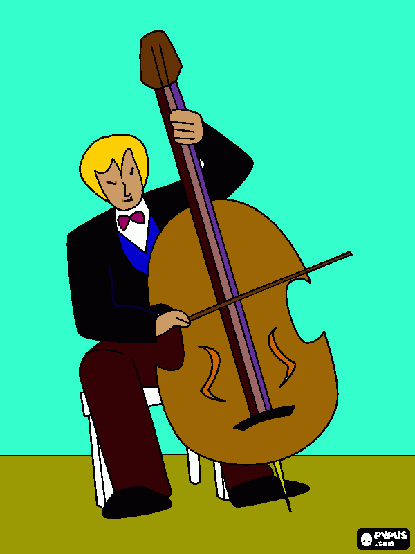 Tocando violoncelo para colorir e imprimir