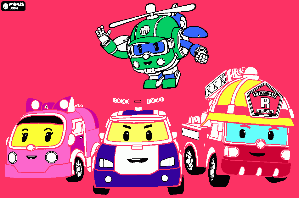 todos robocarpoli para colorir e imprimir