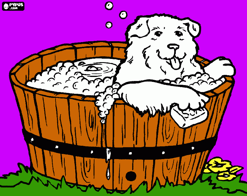 tomando banho para colorir e imprimir