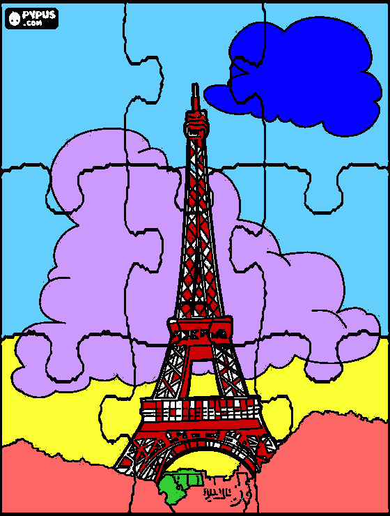 Tour Eiffel em Paris para colorir e imprimir