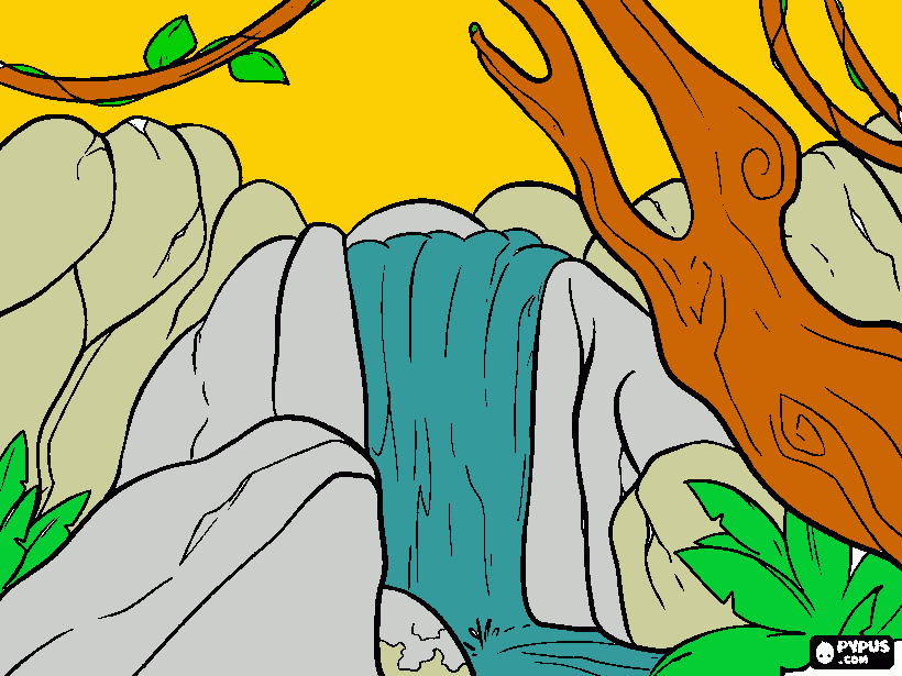 trabalho de escola cachoeira para colorir e imprimir