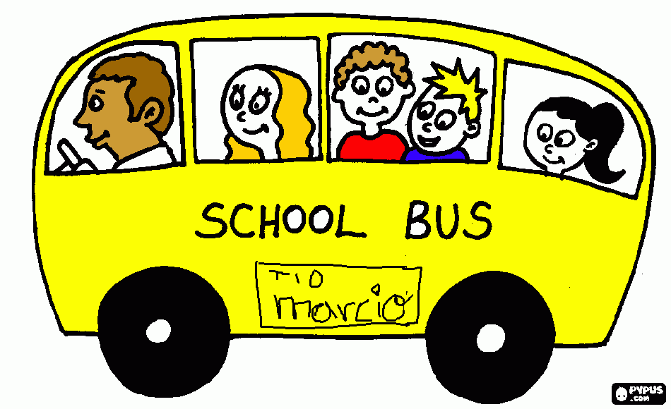 Transporte escolar para colorir e imprimir
