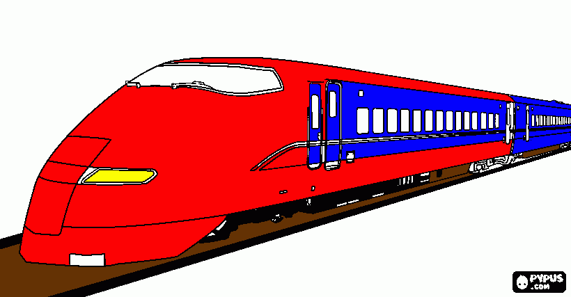 Trem Bala para colorir e imprimir