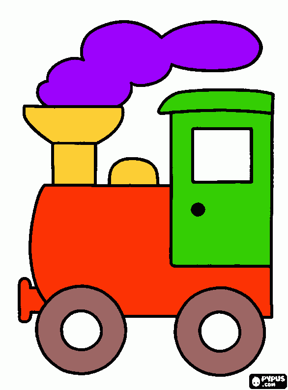 Trem colorindo gratis para colorir e imprimir