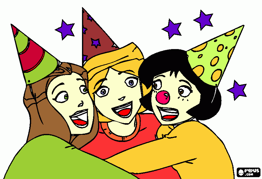 tres amigas para colorir e imprimir