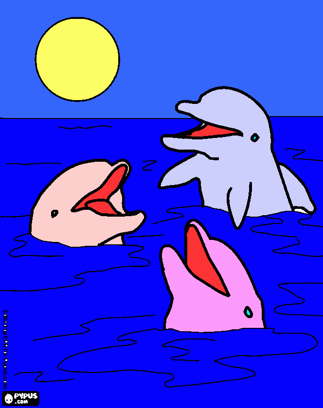 tres goufinhos brincando para colorir e imprimir