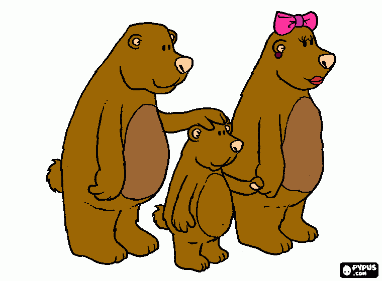 TRES URSOS para colorir e imprimir