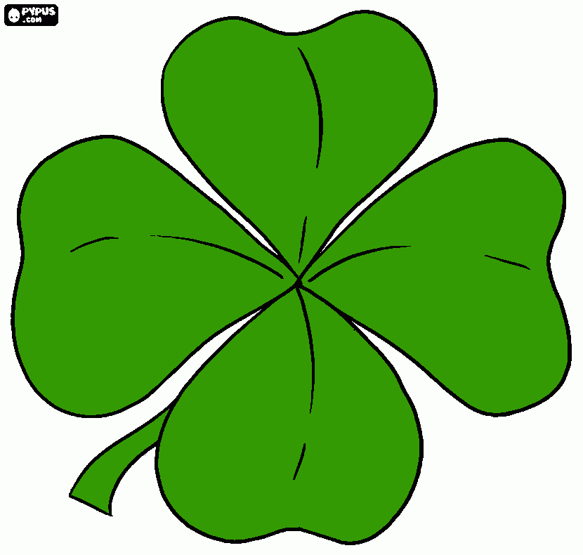 trevo de 4 folhas para colorir e imprimir