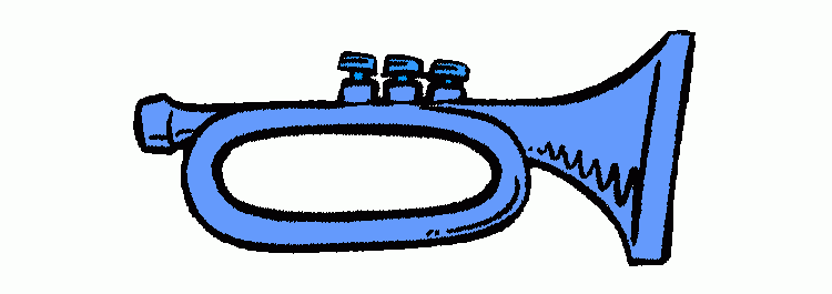 trompete azul para colorir e imprimir