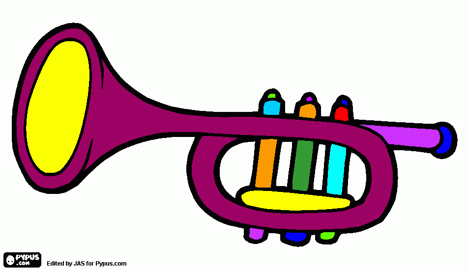 Trompete Romero Brito para colorir e imprimir