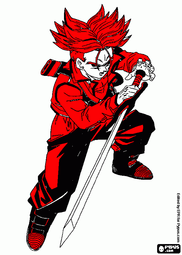 trunks ssj 6 para colorir e imprimir